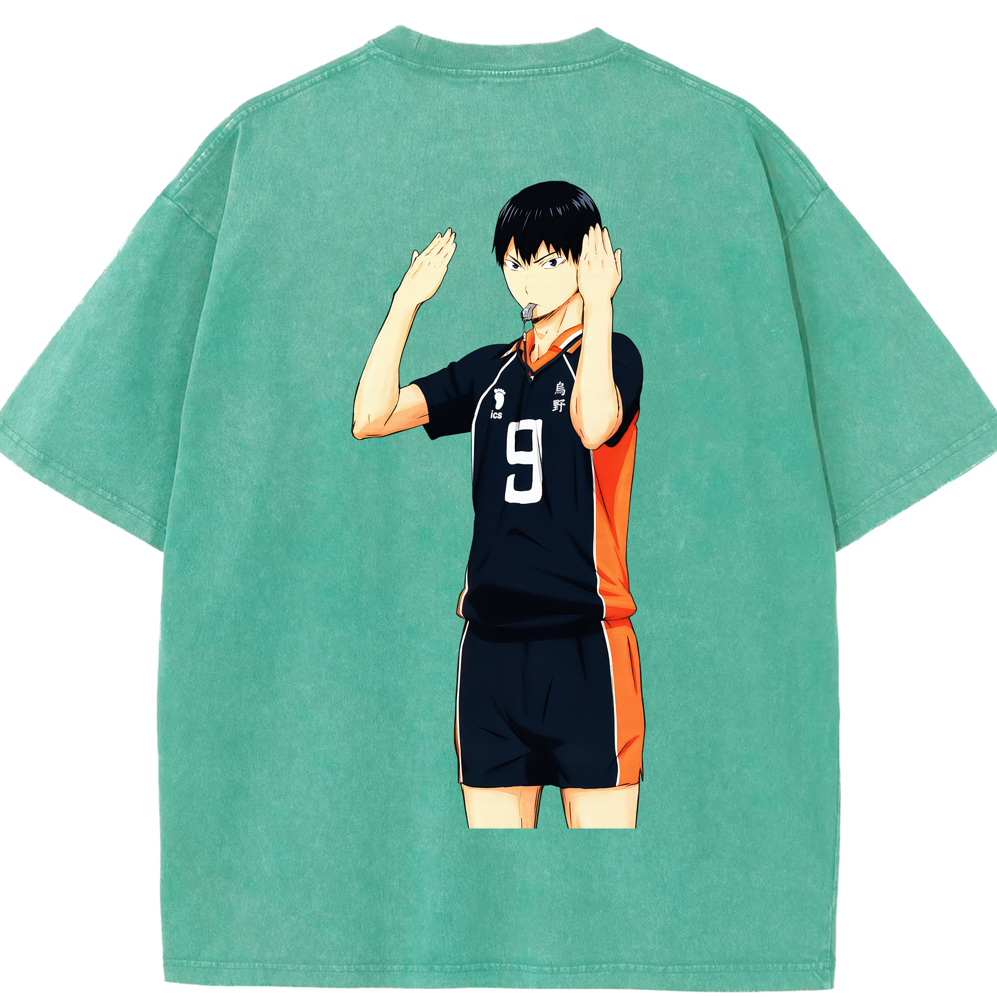 （画像用） ハイキュー!! Haikyu!! 綿100% ヴィンテージ風 半袖Tシャツ（背面プリント）